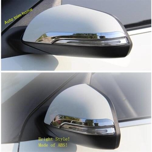 Lapetus Chrome Car Door Rearview Mirror Strip Lid Cover Trim 2 Piece Fit For Hyundai Creta IX25 2015 - 2019 Exterior Kit