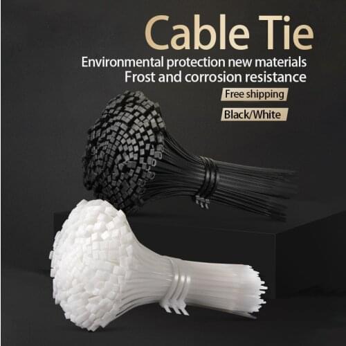 Nylon Self-locking plastic tie 100 PCS black 5X300cable tie fastening ring3X200 cable tie zip wraps strap nylon cable tie set