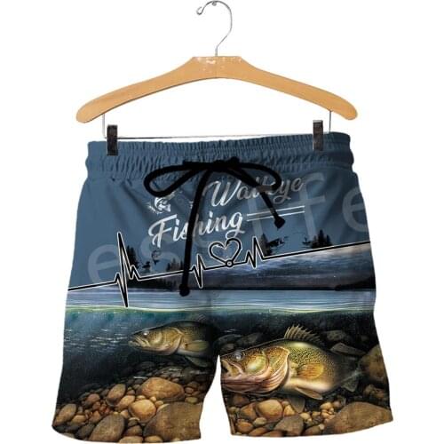 Tessffel NewFashion Animal Marlin Bass Hunting Fishing Hunter Camo Casual 3DPrint Unisex Short pants Summer Shorts Men/Women s-1