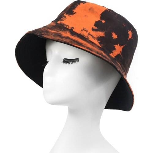 Summer Women Men Tie Dye Bucket Hat Cotton Twill Fisherman Hats Girls Boys Sun Protected Hat Jersey Reversible Bucket Hat
