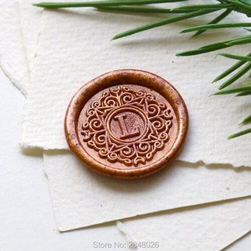 Custom Rustic Initials with flower Wax Seal Stamp, wedding stamp gift, monogram invitation seals,Scrapbooking stamp