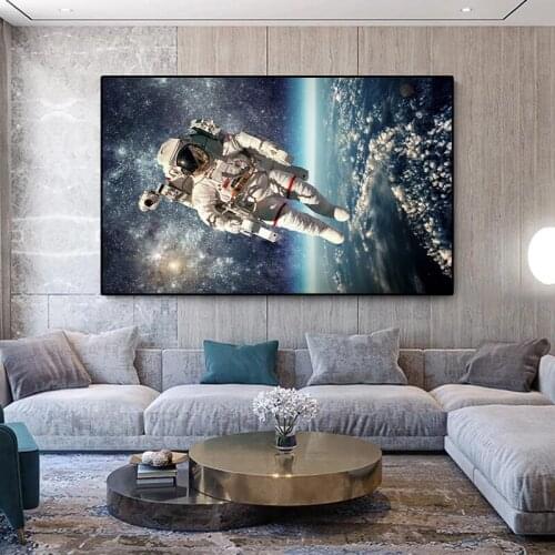 Space Astronaut Poster Canvas Painting HD Print Frame Art Wall Decoration Mural Modern Home Living Room Frameless Decoration
