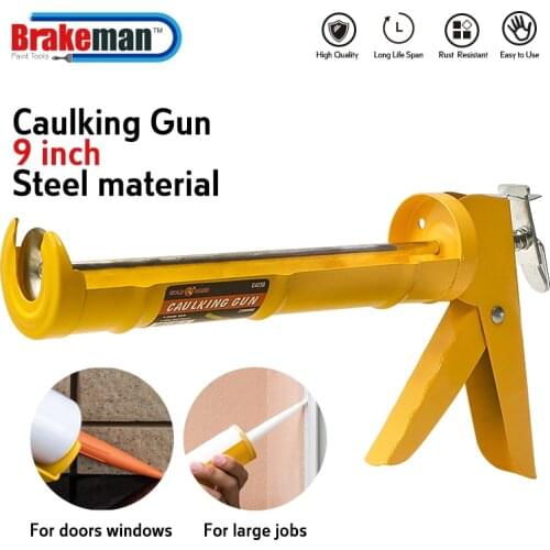 BRAKEMAN Caulking Gun Manual Power Crandle Style 230mm 9 INCH Durable DIY Construction Tools for Doors and Windows