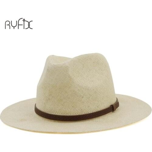 New Fashion Flat Sun Hat Womens Summer British Style Jazz Straw Hats For Women Beach Headwear Caps Gift HA178