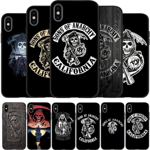 Sons of anarchy USA TV Painted Black TPU Silicone Soft Phone Case For iPhone 11 Pro Max X XS MAX 5 6 7 8 Plus