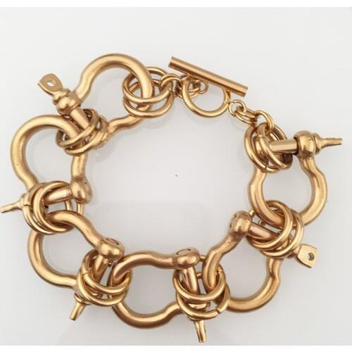 Punk armband Chunky Shackle Bracelet women men punk heavy metal bracelet homme nautical inspired stainless steel links bracelets