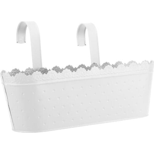 Iron Bucket Planter Balcony Garden Railing Fence Flower Stand Boxes Durable 12 PCS 17cm Height Metal Home Decoration