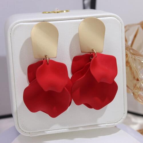 Shiny Side New Accessories Big Flower Stud Earrings For Women Simple Style Gift Geometric Earrings