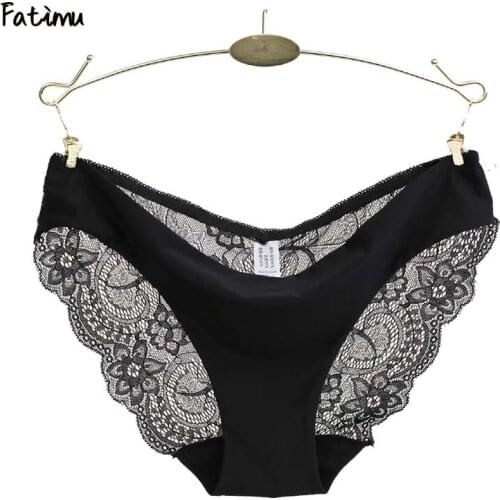 Fatimu Sexy Seamless Briefs Ultra-thin Traceless Trimming Ruffles Soft Underwear Womens Panties Underwear Briefs Plus Size