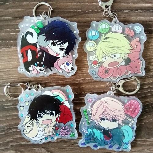 1pcs Yaoi Fan 1pcs Anime Animation Fujoshi Fans Badge Hitorijime My Hero Puppy Cute Keychain Doubleside Keyrings