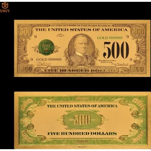 1918 US dollar banknote 500 Dollar 24k Gold Money Fake Banknotes Us Currency Paper Money Collection