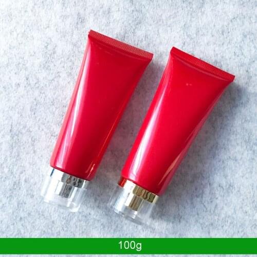 300pcs 100g 100ml High Class Empty Red Eye Cream Storage Tube, Cosmetic Soft Hose Containers,Squeeze Skin Care Cream Soft Tube