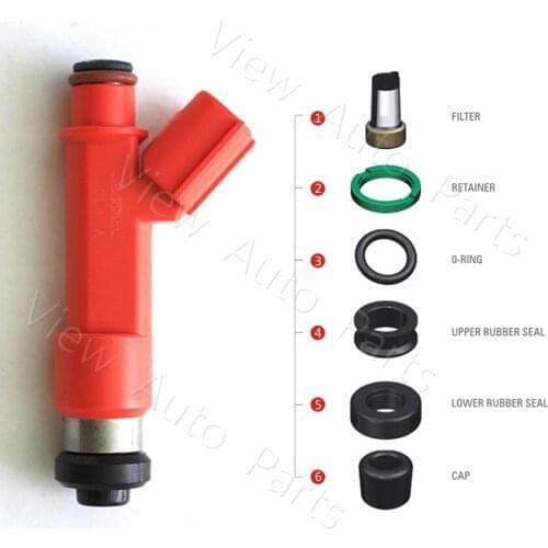 500 sets For OEM 1001-87F90 Toyota 1.8L Fuel Injector Repair Kits including micro filters Rubber seals plastic cap VD-RK-0210