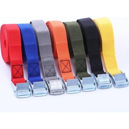 Off Road Accessories 2M Buckle Tie-Down Belt Cargo Straps Car Motorcycle Metal Buckle Tow Rope Strong Ratchet Belt Luggage Bag