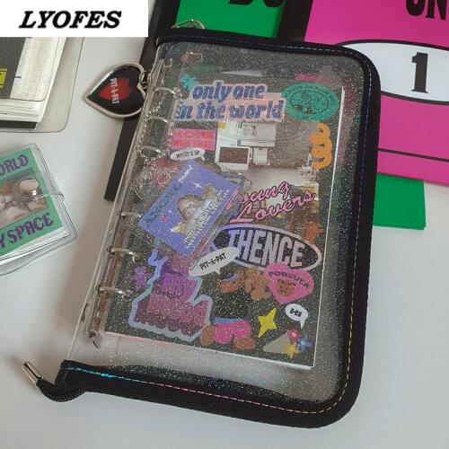 Notepads Stationery Cute Notebook Journal 6 Ring Blinder PVC Kawaii Diary Sketch Books Binder Notebook Budget Book Agenda