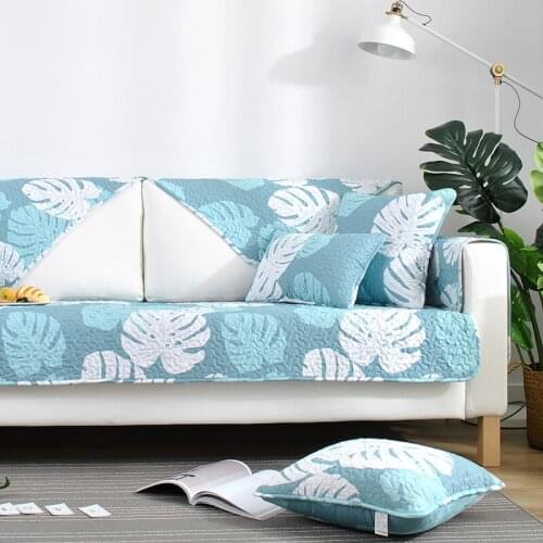 Cool In Summer Monstera Sofa Cover Cotton Slip-Resistant Sofa Towel Chair Covers Mats Living/Drawing Room L-Shaped
