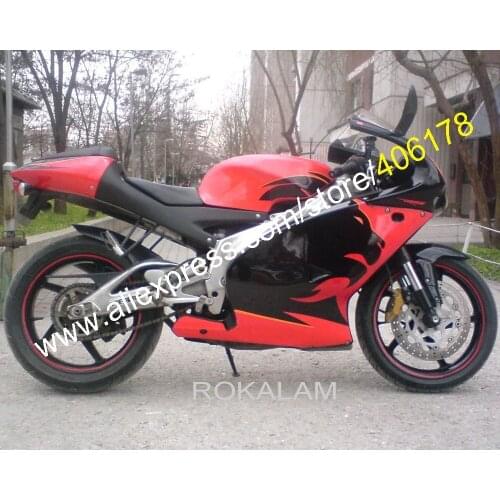For Aprilia RS 125 Fairing 2001 2002 2003 2004 2005 RS125 01 02 03 04 05 Black Lionhead In Red Sportsbike Fairing Kit