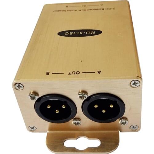 Dual Line Level Isolator Balanced Line Level Audio Ground Loop Isolator 2-CH XLR Line Level Audio Noise Eliminator
