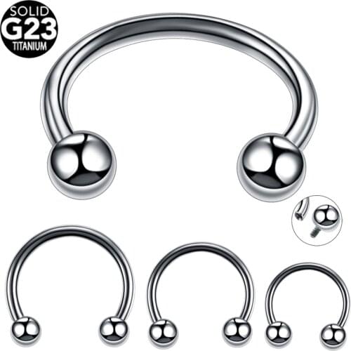 1PC G23 Titanium Internal Thread Nose Rings Piercings HorseshoeHelix Piercings Eyebrow Piercings BCR Earring Tragus Body Jewelry