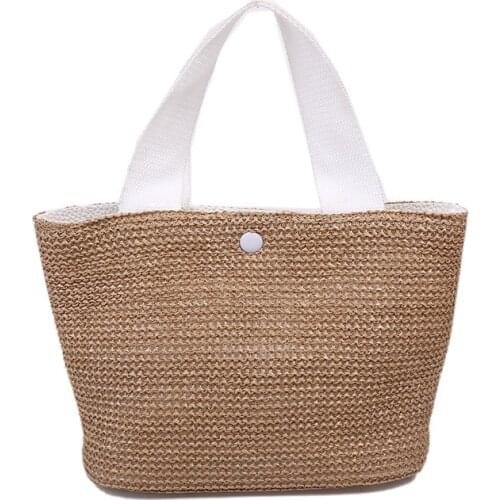 Summer Bohemian Handmade Weaving2021New Bags Women Holiday Beach Straw Bag Wrapped Beach Bag Rattan Basket Handbags Travel Totes