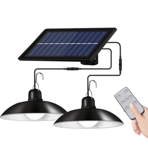 New solar Double/Singe head chandelier LED retro bulb light outdoor indoor double head lighting remote control landscape light