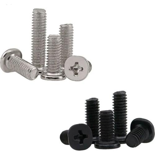 M2 M2.5 M3 M4 Phillips Low Wafer Head Machine Screws Oval Head Machine Screw Nickel-plated Black Nickel