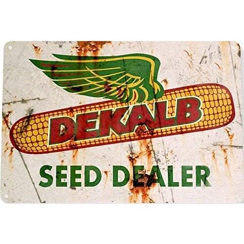Metal Tin Sign Decor Iron Painting Dekalb Seed Dealer Metal Garden Farm Vintage Art Deco