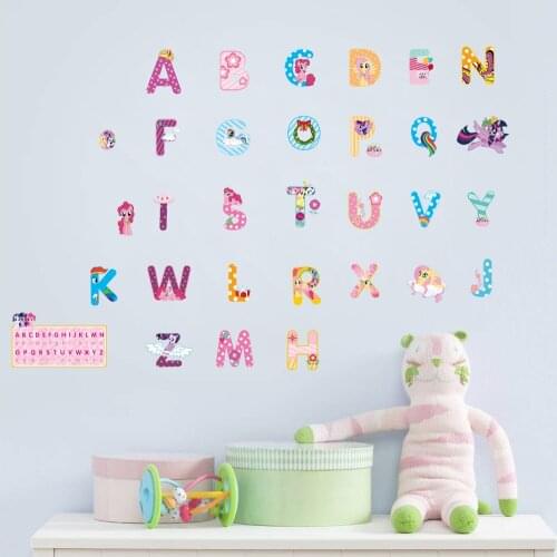 Cartoon alphabet wall stickers for kids rooms nursery room decorations mural art home decals kids gift
