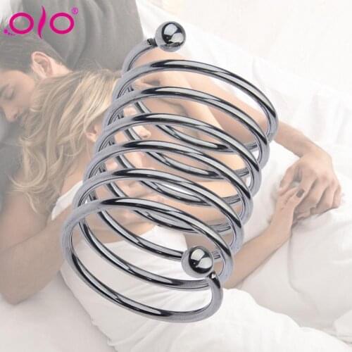 OLO Male Stainless Steel Penis Sleeve Chastity Device Penis Rings Sex Toys Delay Ejaculation Cock Rings Erotic Sex Products