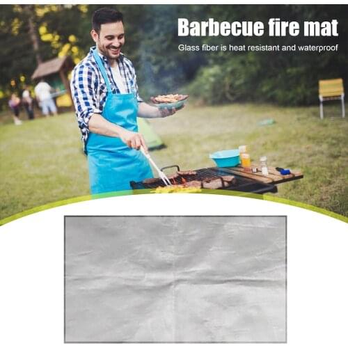 Camping Fireproof Grill Mat Cloth Flame Retardant Ember Mat Barbecue Blanket Lawn Heat Insulation Protect Pad For Outdoor Picnic