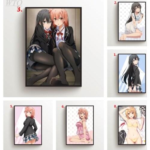 OreGairu Yukinoshita Yukino Yuigahama Yui Anime Posters Canvas Painting Wall Art Picture Home Decor Photos for Childrens Room
