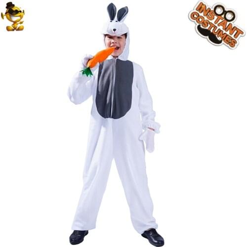 QLQ Cute White Rabbit Costumes Cosplay Animals Jumpsuit Childrens Day Party Fancy Dress Role Play Rabbit Costume For Kids Child