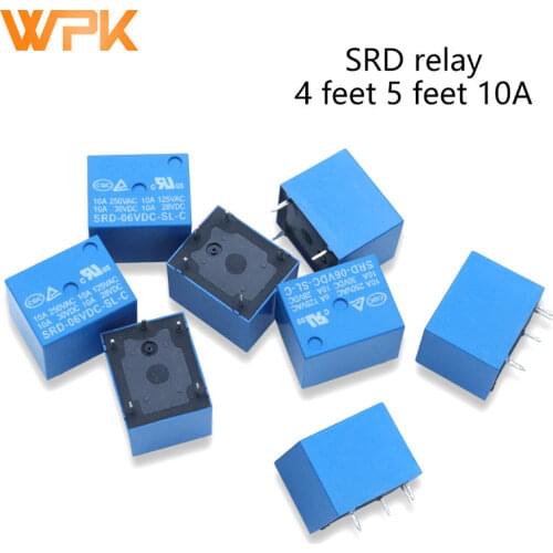 SRD Relay SRD-03V 05V 09V 12V 24VDC-SL-A -SL-C 4 Feet 5 Feet 10A 1Pcs