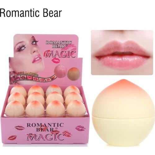 ROMANTIC BEAR Peach Lip Balm Cosmetics set Magic Lips Makeup Keep your Lips Long-lasting Moisturizer 24pcs=1box Drop shipping