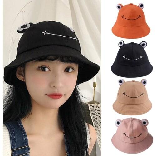 Foldable Cotton Frog Bucket Hat Summer Sunscreen Fisherman Cap Hunting Sunhat 28GD