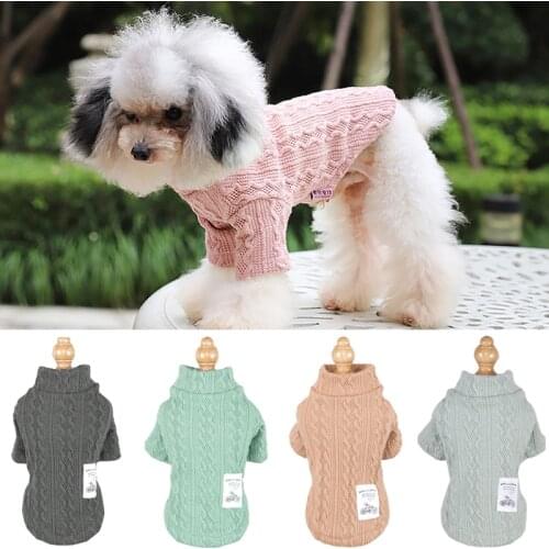 Flexible Solid Dog Knit Sweater for Small Dogs Winter Puppy Cat Clothes Yorkies Dachshund Pullovers Pets Clothing jersey perro
