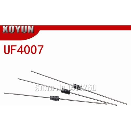 100pcs/lot UF4007 1A 1000V DO-41 Rectifier Diode