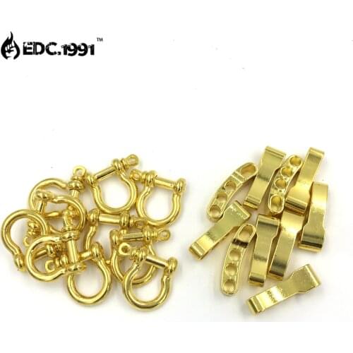 High quality Adjustable O Shape Anchor Shackle Outdoor Survival Rope Paracord Bracelet Buckle For Outdoor Sport Gold EDC GEAR
