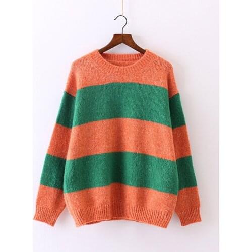 2018 Poncho Sweater Woman Pullover Stripe Korean Easy Autumn And Winter Student Ma'am Rendering Unlined Upper Garment M2552