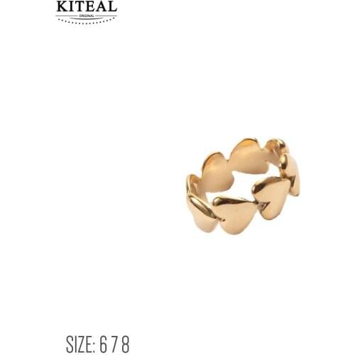 KITEAL Vintage Love Gold color size 6 7 8 Perfume women rings for women Heart shaped Jewelry on the neck High Quality Jewelry