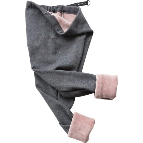 Winter Pregnant Women Warm Leggings High Waist Plus Thick Velvet Pregnancy Thermal Clothes Black Gray Pencil Pants For Maternity