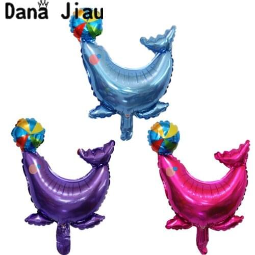 1pc cartoon sea lion aluminum foil balloon Mini birthday party decorated kids toy baby shower dolphin animal ballon wholesale