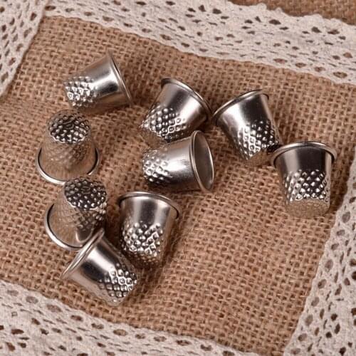 10PCS New Silver Sewing Machine Handworking Pin Needle Craft Tools Metal Finger Thimbles Tailor Sewing Grip Shield Protector