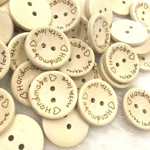 100pcs Mix 15mm Handmade Wood buttons Applique DIY Craft sewing WB389