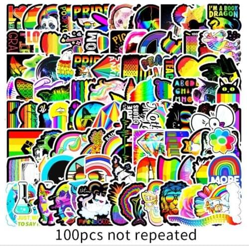 100PCS Cartoon Symphony Colorful Kawaii Car Stickers Laptop Suitcase Waterproof Skateboard Decals Graffiti Computer Sticker
