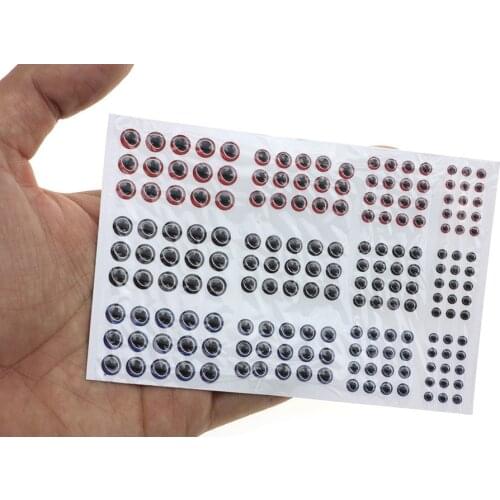 183pcs/lot Fishing Lures Eyes Holographic 3D 3mm-6mm Pupil Simulation Fly Fishing Minnow Artificial Fish DIY Eye fishing tackle