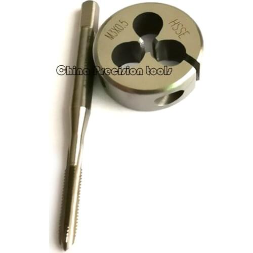 2pcs HSSE Metric Right Hand thread tap Split Die set M3 M3X0.6 M3X0.5 M3X0.35 M3X0.25 Fine screw dies taps sets M3.5 M3.5X0.6