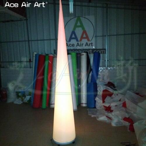 3m H Cheapest led decor inflatable LED cone,straight cone,oxford fabric pillars balloon for party