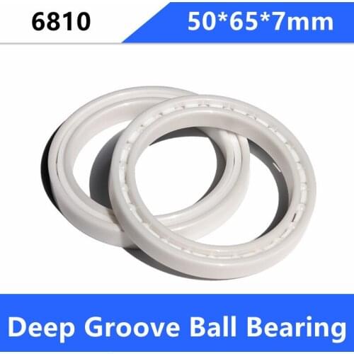 4pcs/lot 6810 50*65*7mm ZrO2 Full Ceramic bearings Zirconia Ceramic deep groove ball bearings 50×65×7mm