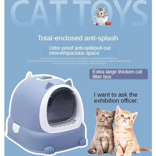 Large Cat Litter Tray Or Set With Bowls + Scoop Open Plastic Box Toilet Rim
